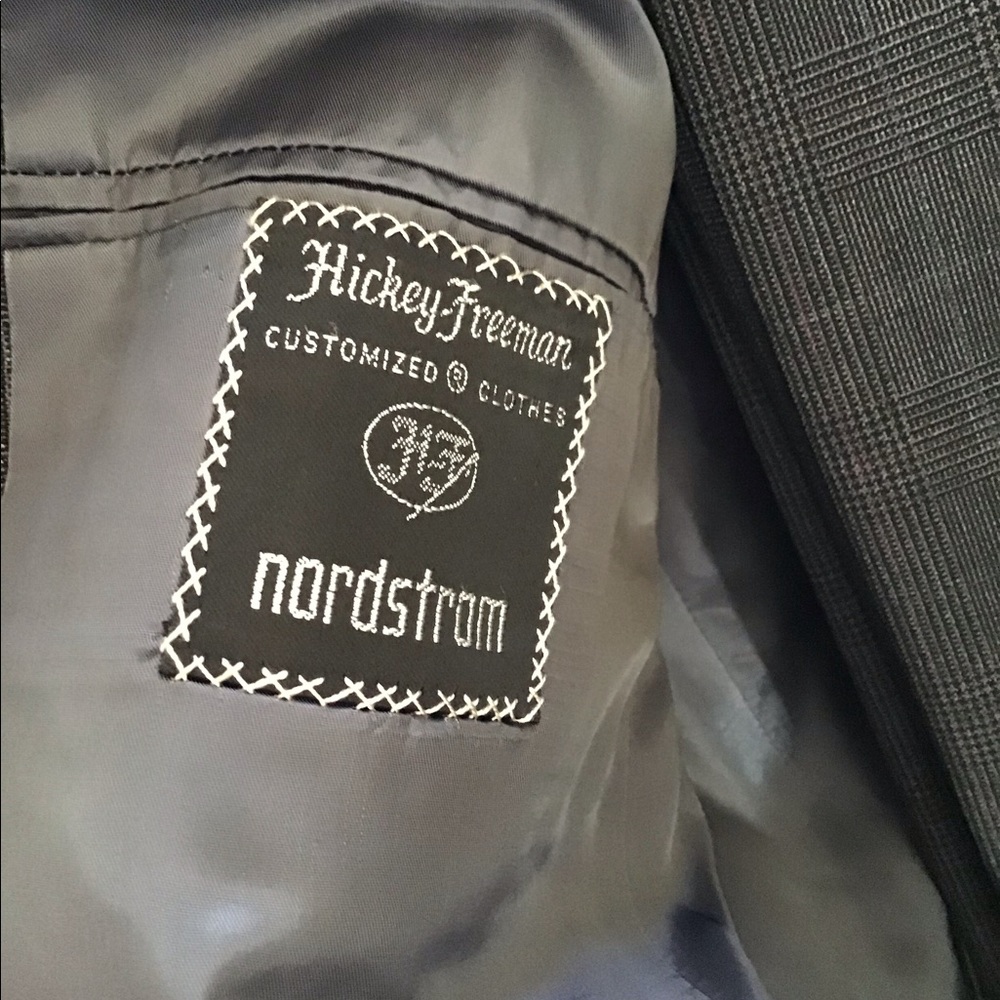 Nordstrom Hickey Freeman grey plaid suit